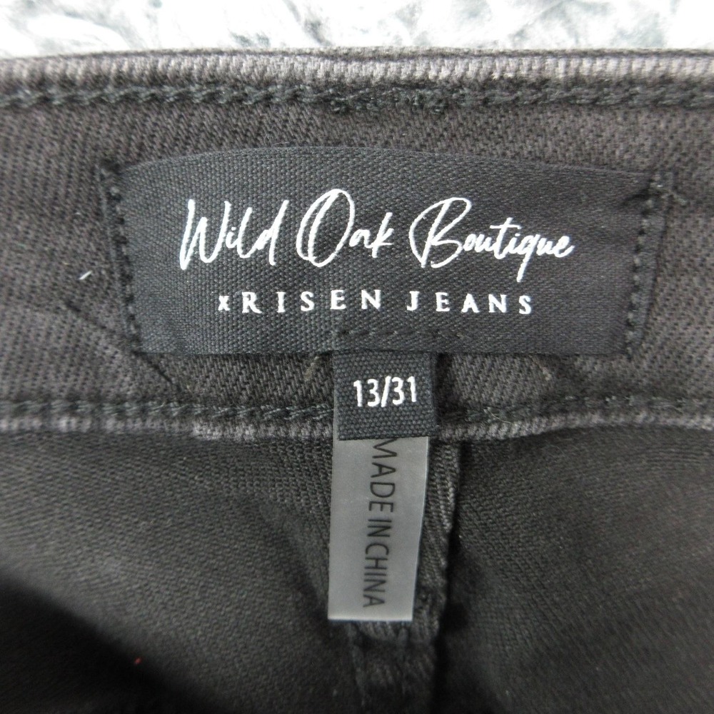 Risen Jeans Jeans Womens 13 Black Wide-Leg High Rise Distressed 31x34.5* NWT - Picture 11 of 16